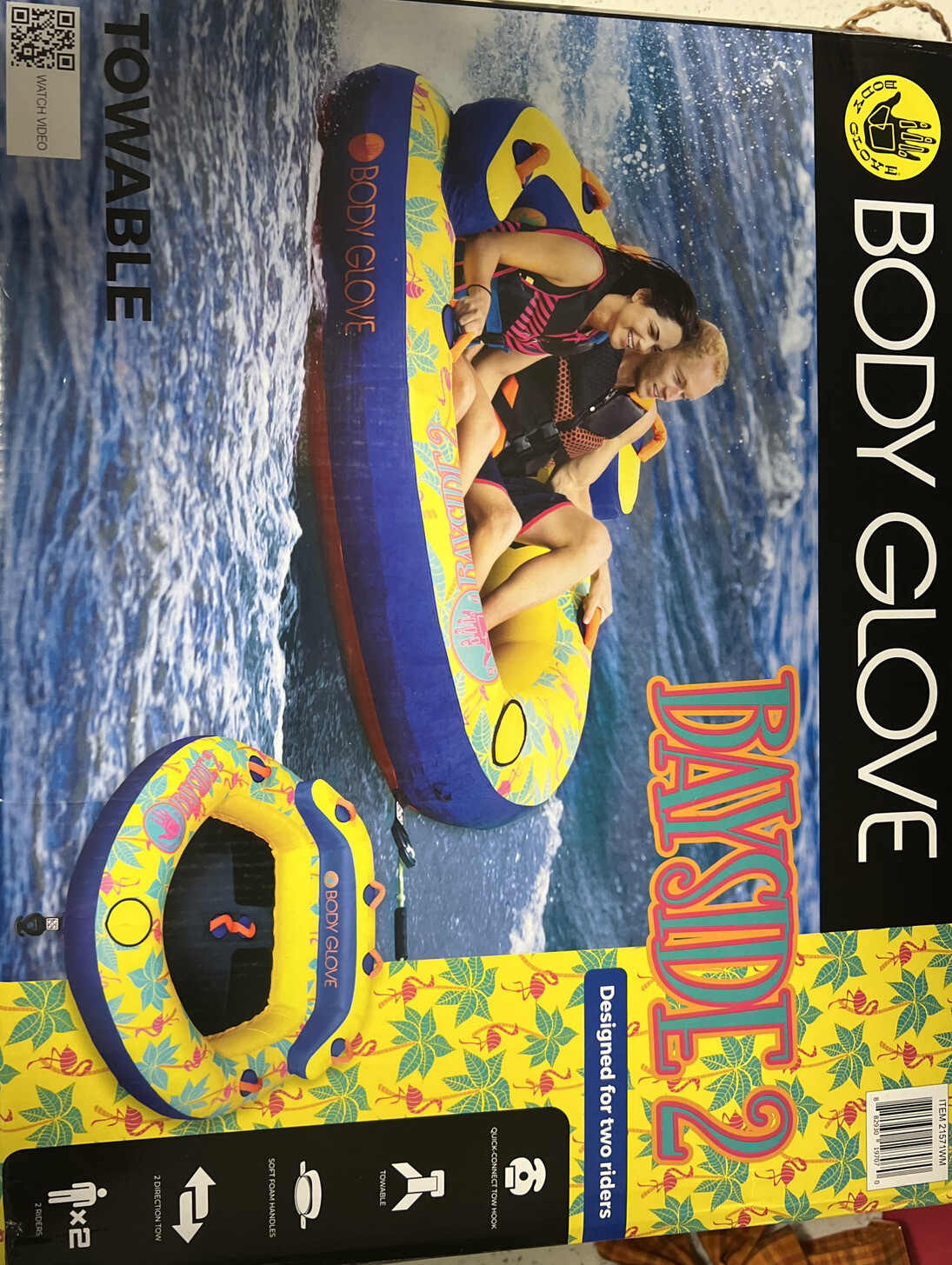 Body Glove Bayside 2 Person Yellow Water Skiing Inflatable Towable Tube. I Have