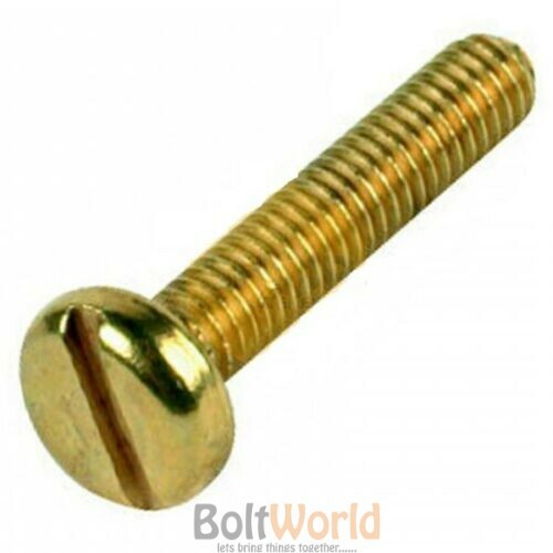 M3 M4 M5 M6 A2 SOLID BRASS SLOTTED MACHINE SCREWS METRIC PAN HEAD BOLTS DIN85