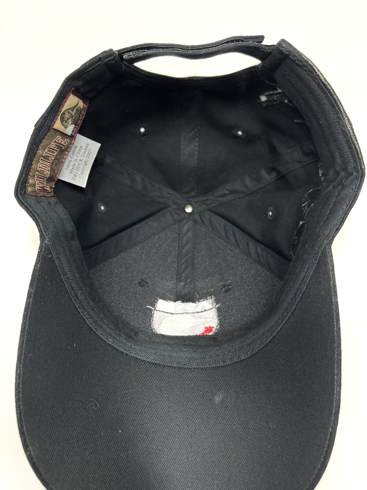 Dri Duck Traders Black Embroidered Duck Hook Loop Adjustable Strapback ADK 1892