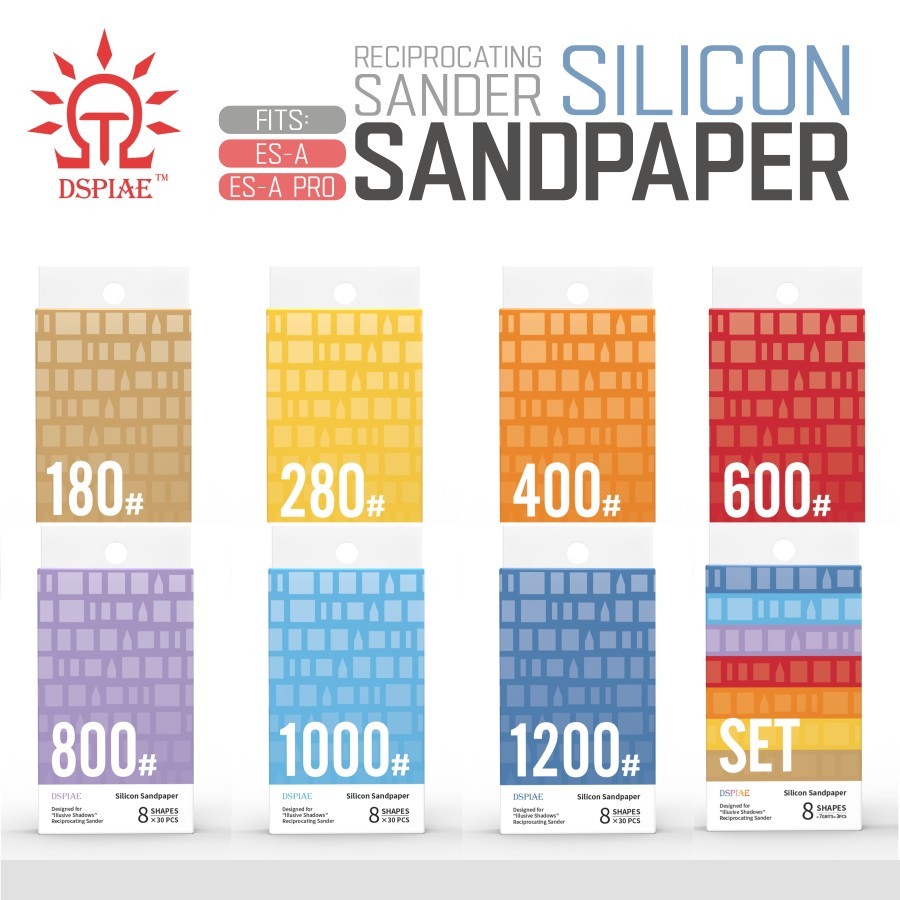 DSPIAE: Silicon Sandpaper - Fits: ES-A | ES-A PRO - Reciprocating Sander Refills