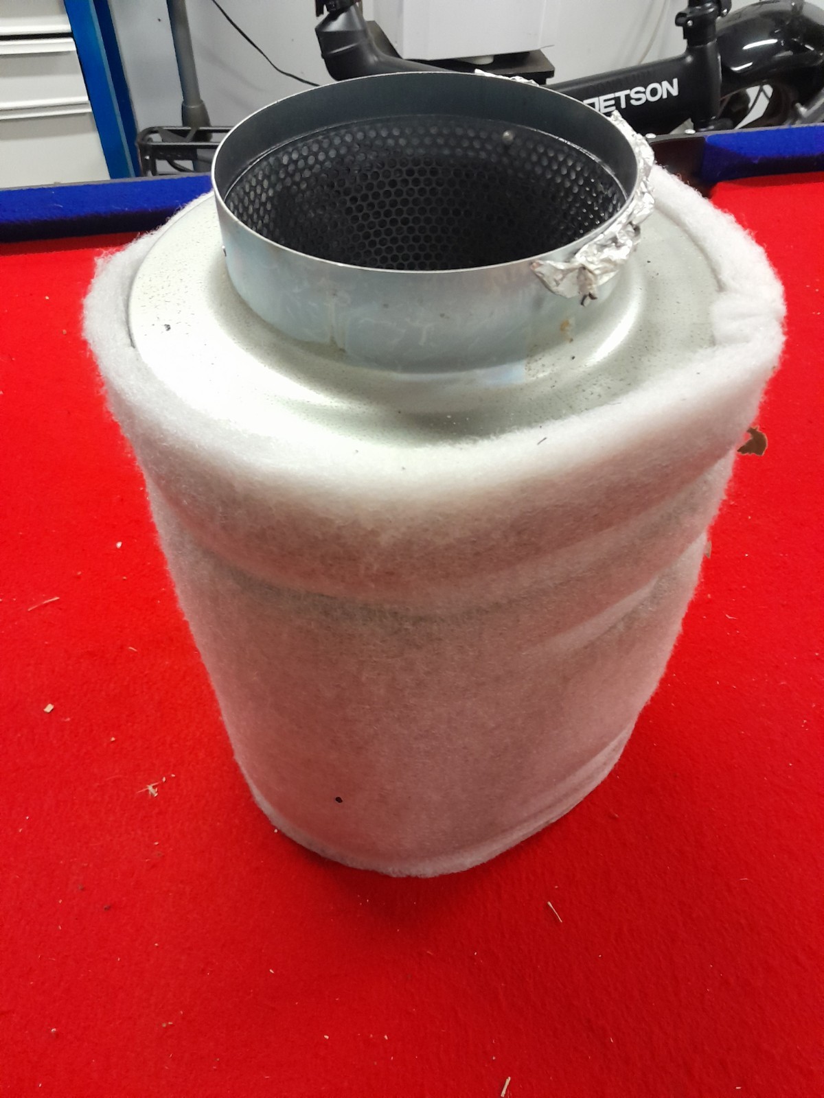 Activated Carbon Cylinder Filter for Hydroponics, Aluminum Frame, Silver/White