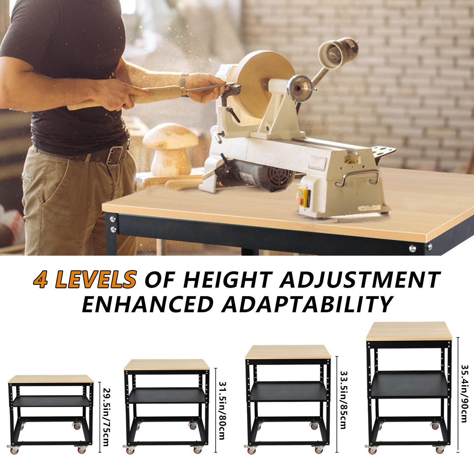 Planer Stand with Wheels,Height Adjustable Miter Saw Tool Stand,Power Tool Stand