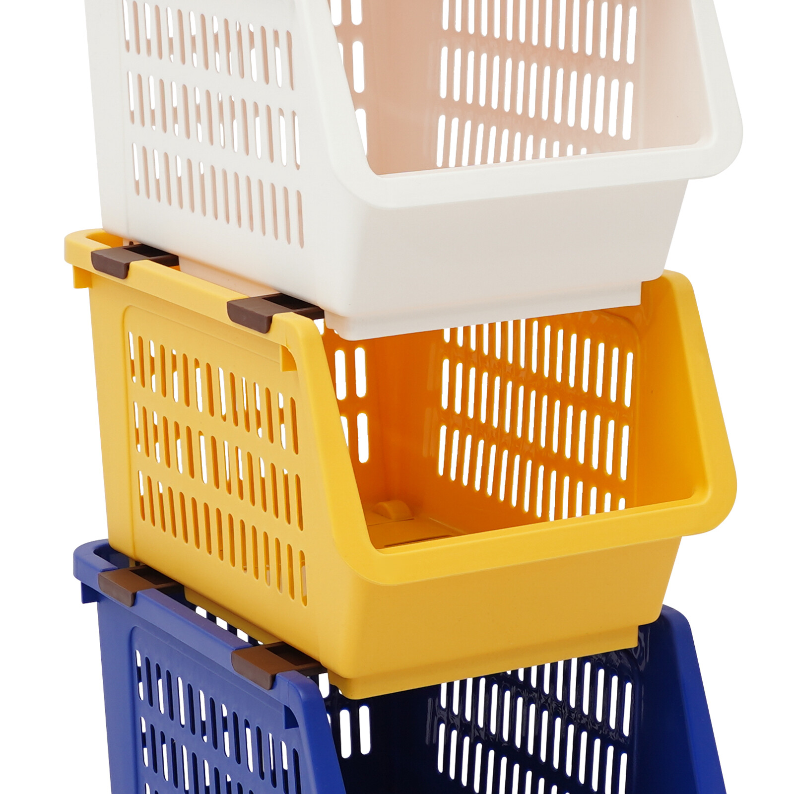 4 PCS Stacking Storage Baskets Stackable Organizing Bins Household Holding Cases