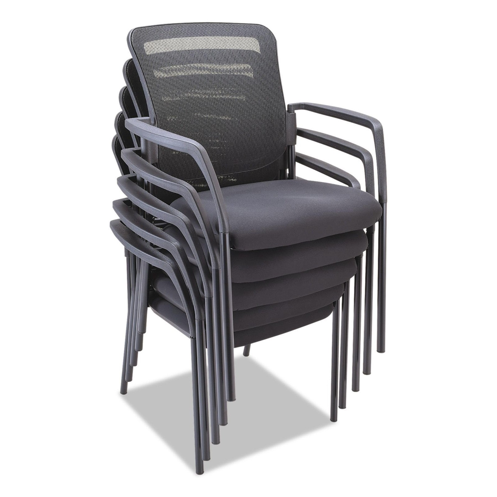 Alera ALE Mesh Guest Stacking Chair, Black