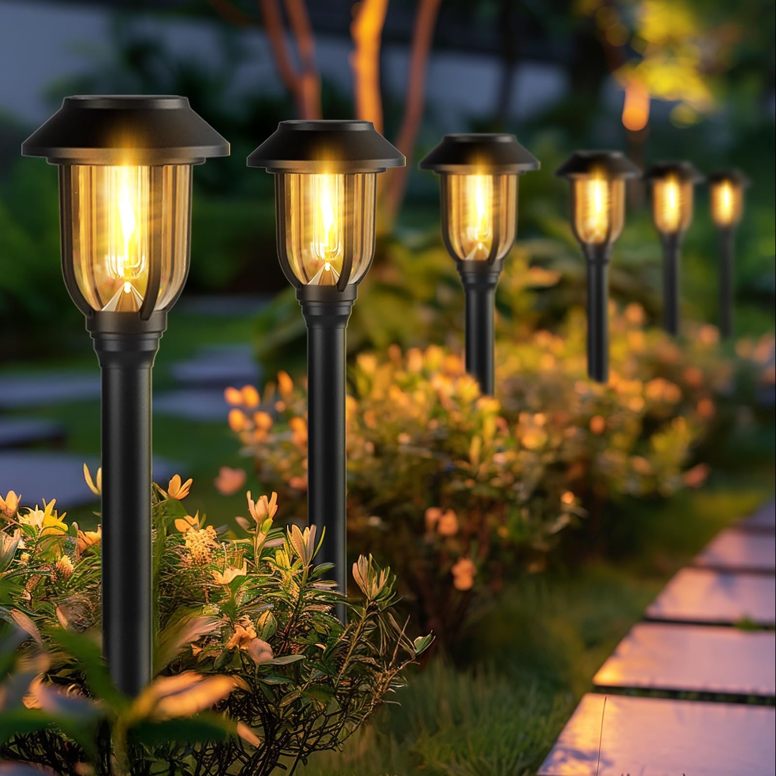 12 Pack Solar Pathway Lights Outdoor, Solar Lights Outdoor Waterproof Auto On...
