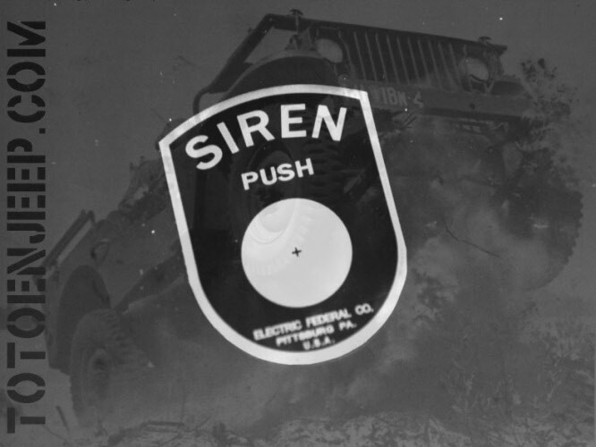 BP SIREN SIREN ALUMINIUM FLAT PLATE 1. US JEEP WILLYS WW2