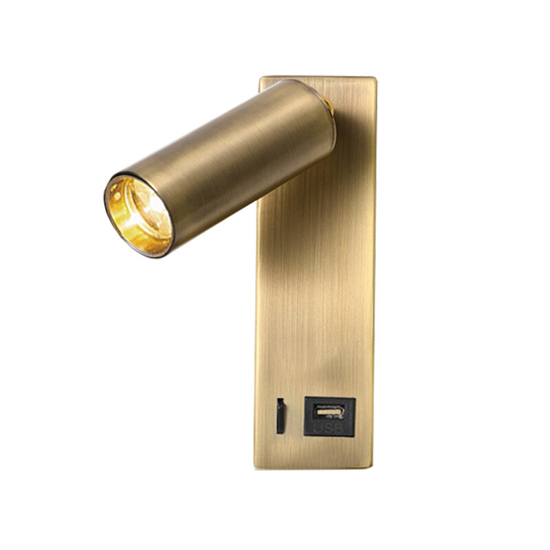 COB LED Bedside Light Wall Lamp Fixture USB Charging Port Switch Surface Mounted