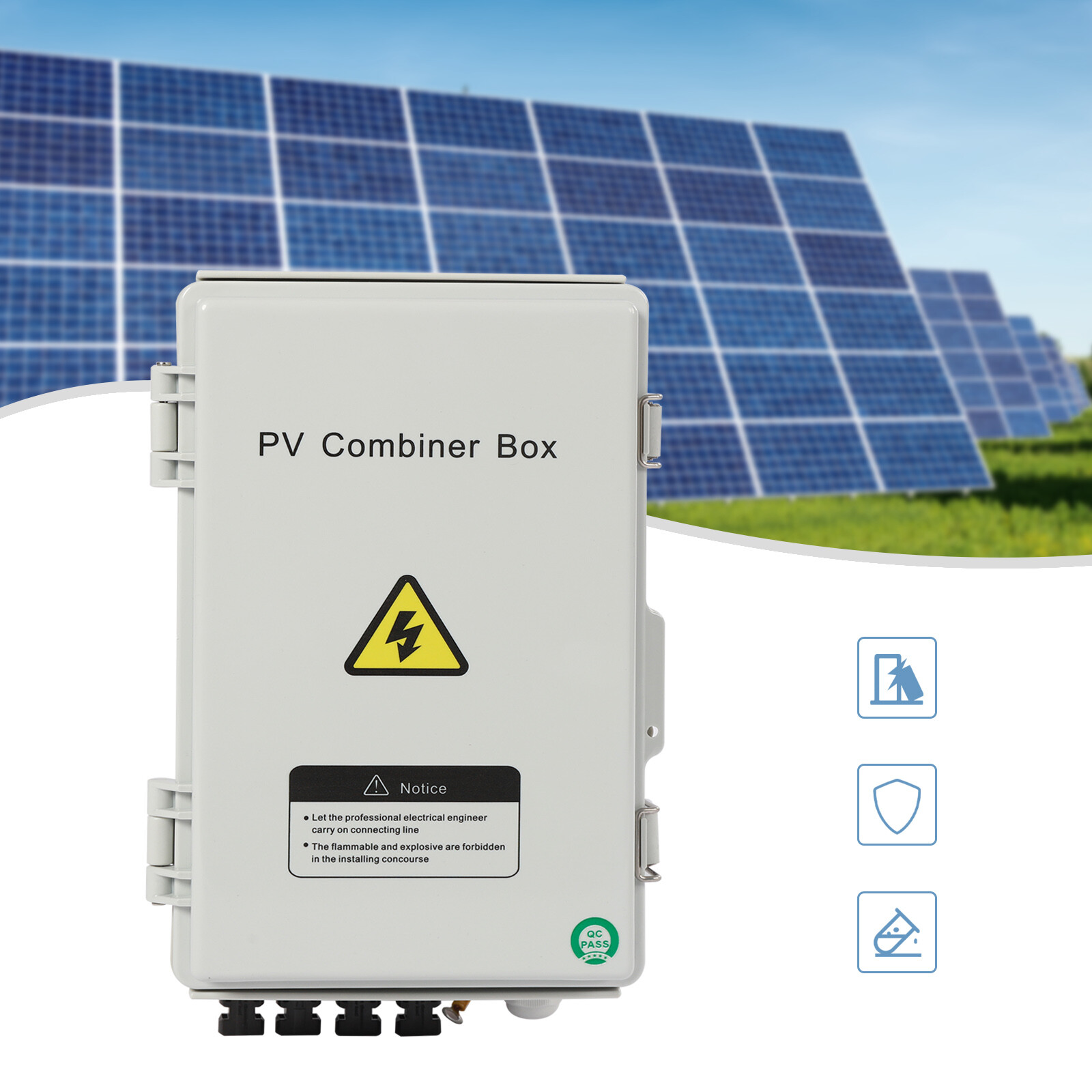 4 String Solar Combiner Box PV Combiner Circuit Breaker 63A For Solar Panel Kit