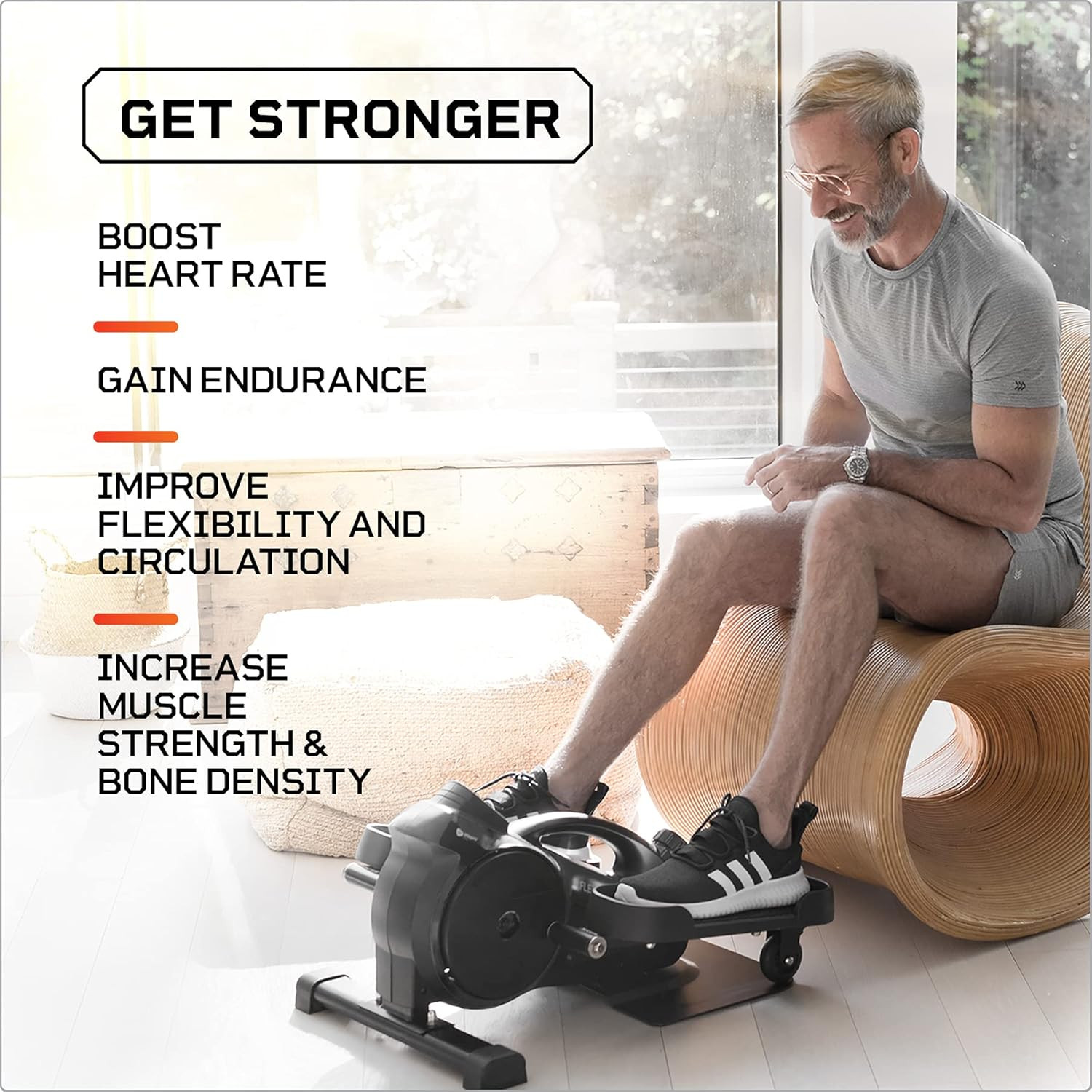 Portable under Desk Elliptical Exercise Machine - Motorized Pedal Exerciser for