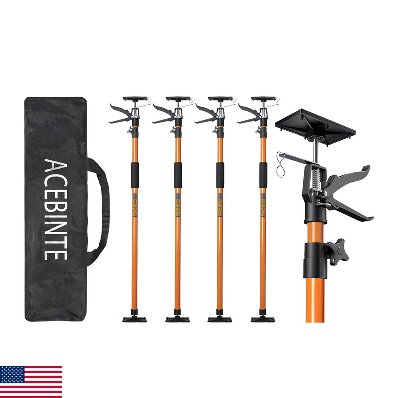 Acebinte 4Pk Support Pole Steel Telescopic Adjustable 3Rd Hand Support System