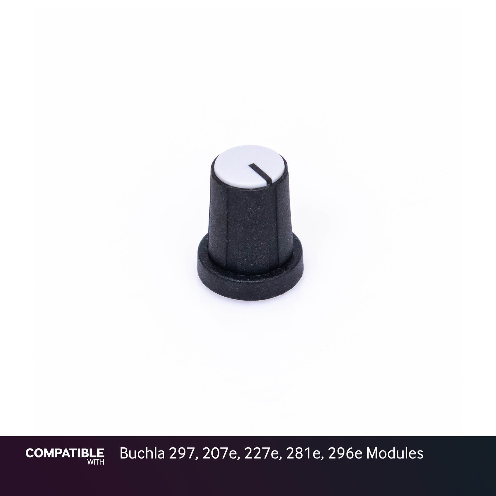 9mm Black Knob with Gray Cap for Buchla 297, 207e, 227e, 281e, 296e Modules