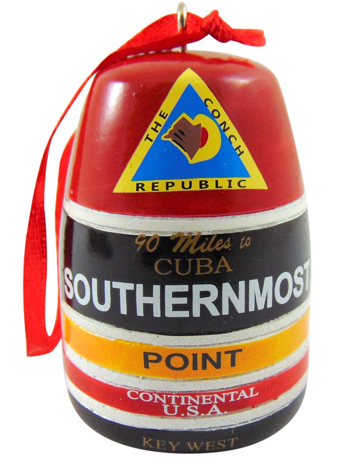 Southernmost Point Buoy Replica Ornament Key West 2 Inch (Pack of 1), Red