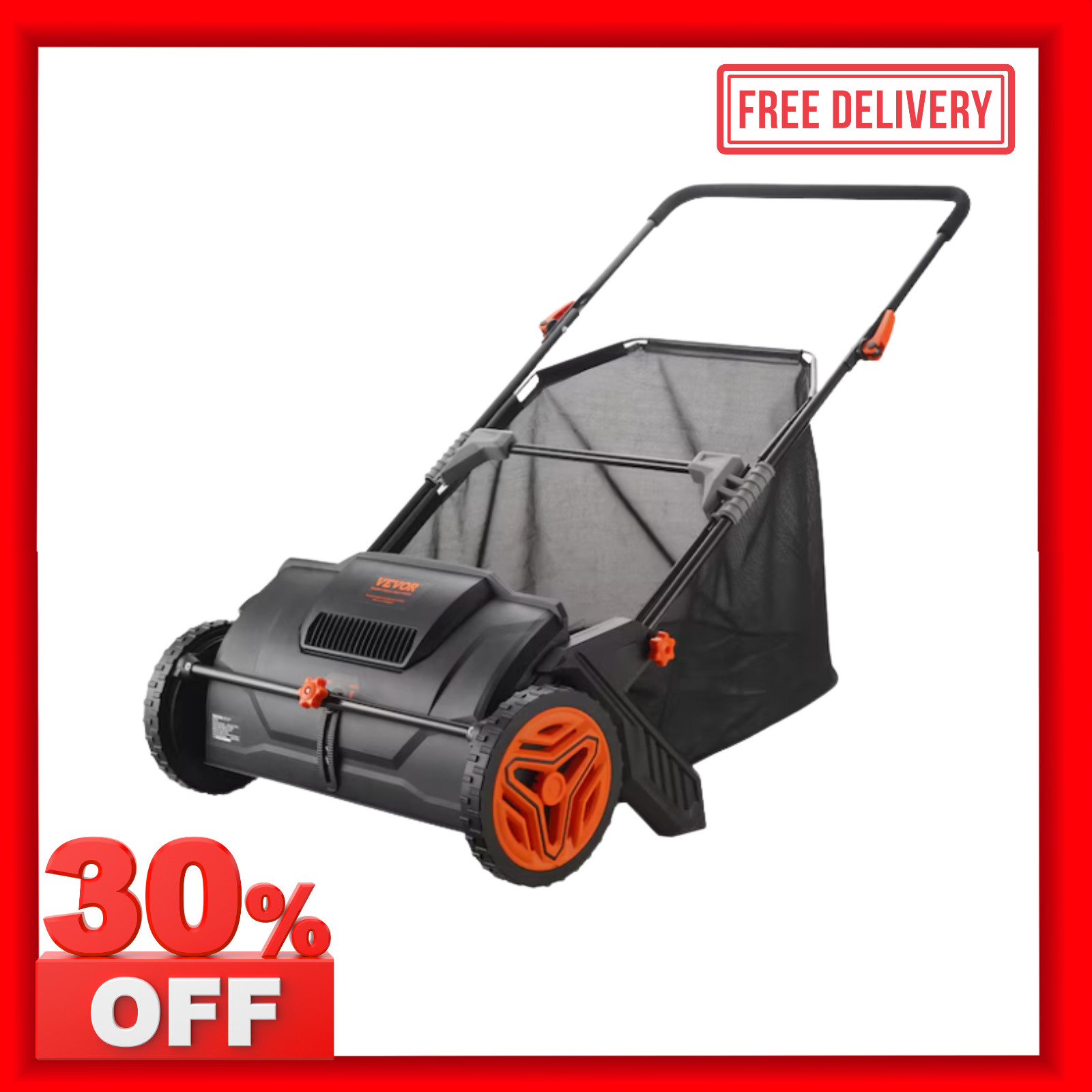 [HOT SALE] VEVOR 21-Inch Tow Behind Lawn Sweeper Leaf Collector