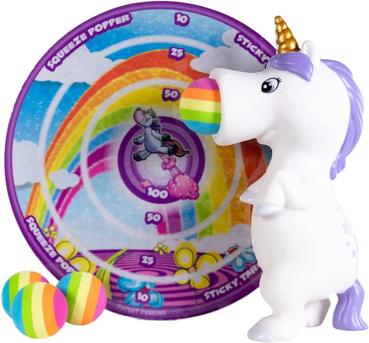 Hog Wild Unicorn Popper Toy & Sticky Target Set Shoot Foam Balls Up to 20 ft 4