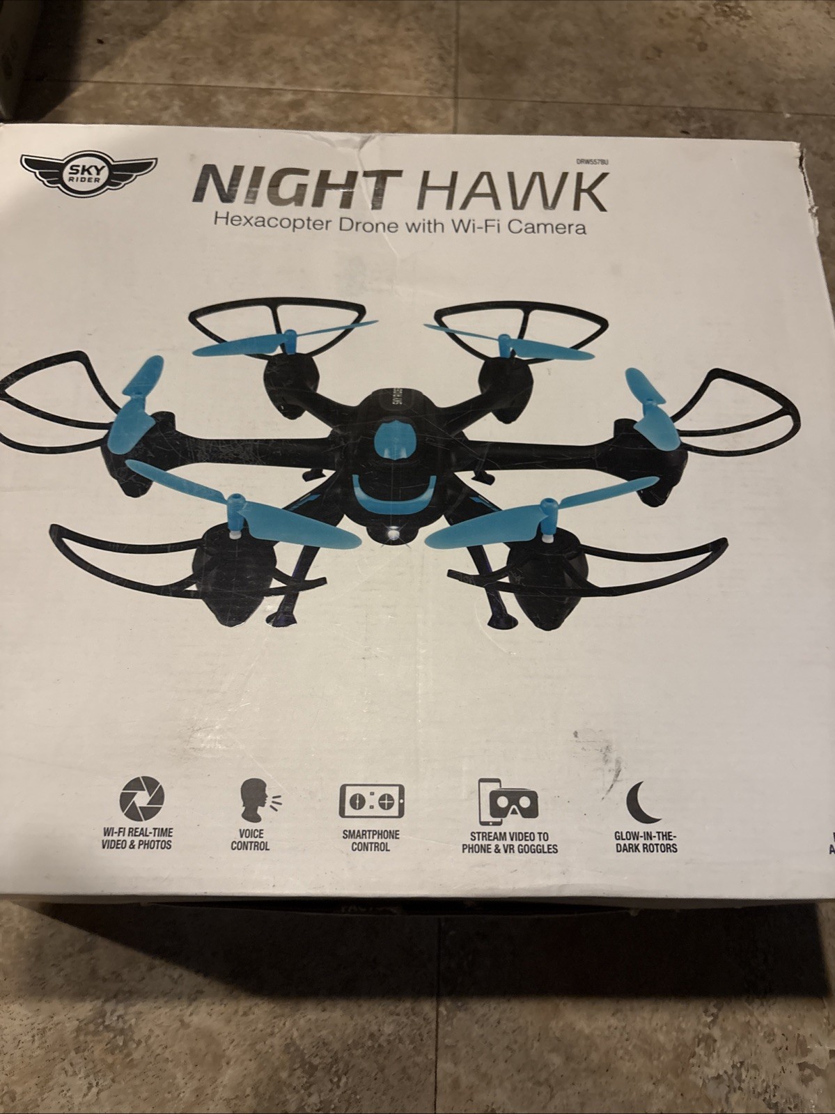 Sky Rider Night Hawk Hexacopter Drone with Wi-Fi Camera, Box Got Torn In Storage