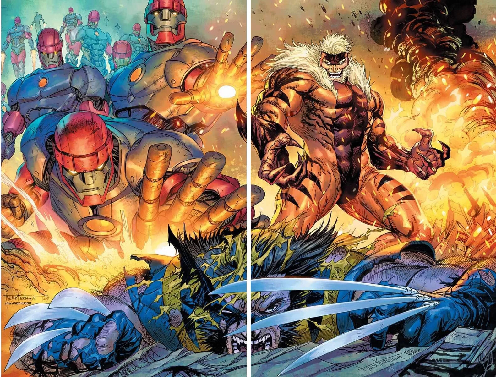 WOLVERINE #41 & 42 (TYLER KIRKHAM CONNECTING VIRGIN VARIANT SET)(2024) ~ Marvel