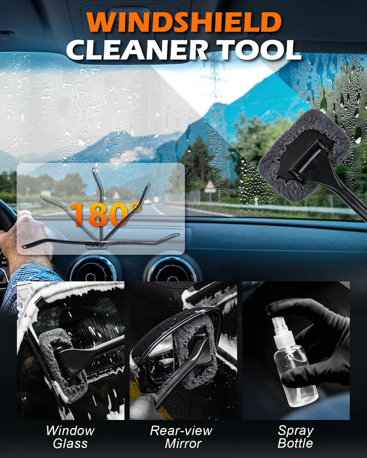 Viewmax Windshield Cleaner Tool, 18Pcs Car Interior Detailing Brush Set,...