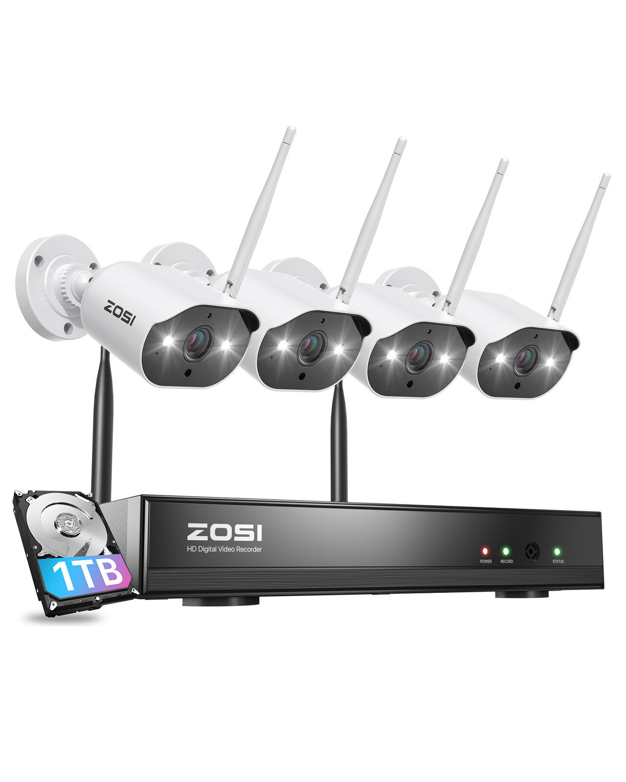 ZOSI 3MP Wireless IP Security Camera System AI Human Detection Waterproof Audio