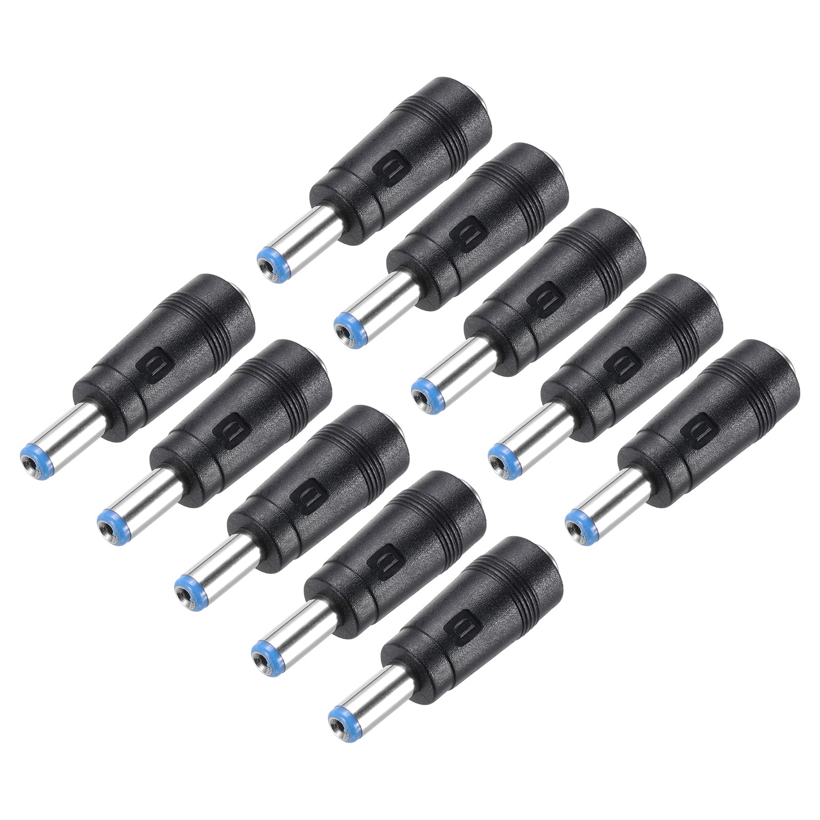 10Pcs DC Adapter Blue Straight F/M 5.5x2.1mm to 5.5x2.1mm with 1.57" Wire