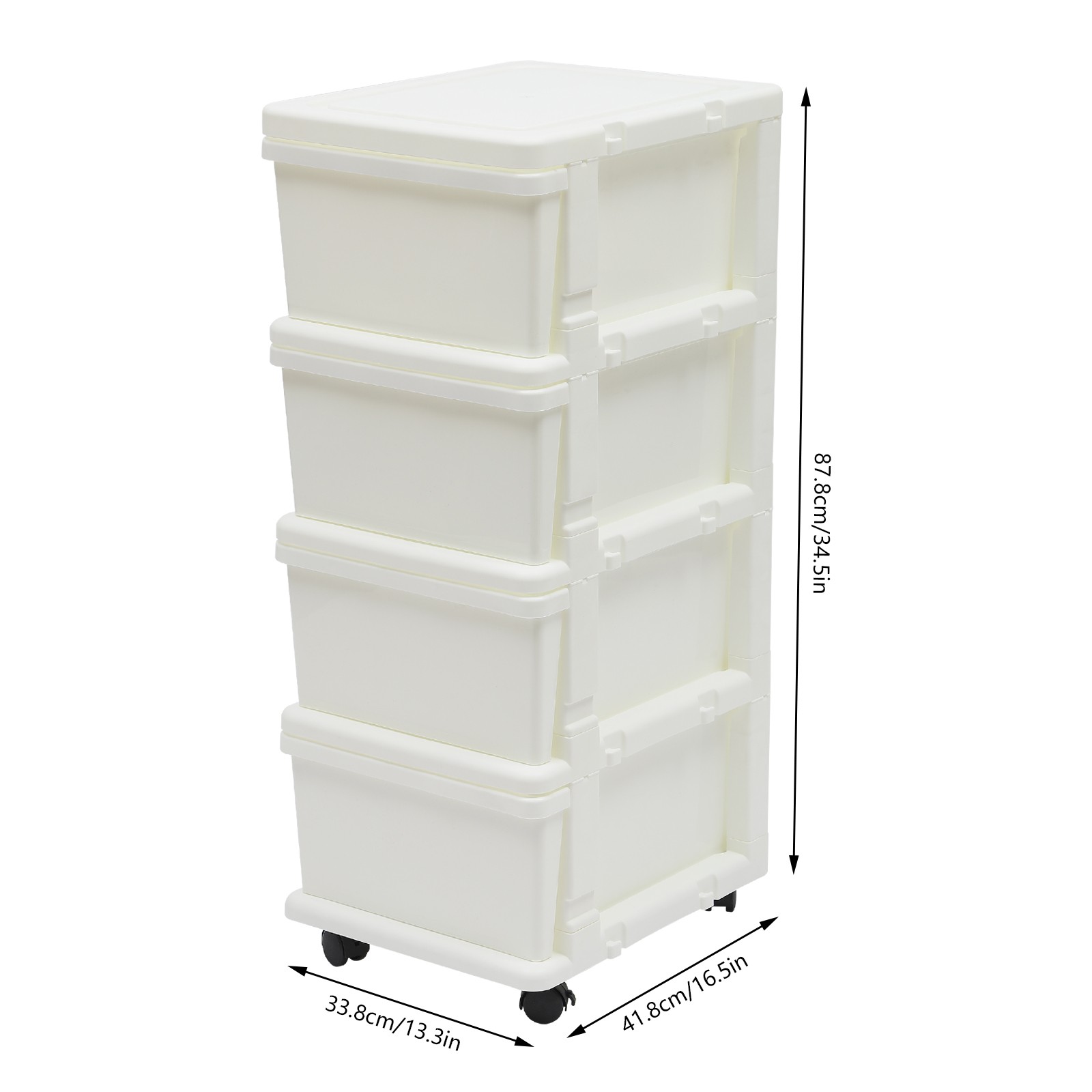 87.8cm(H) Document Storage Box Movable Office File Drawer Organizer W/ 4 Drawers