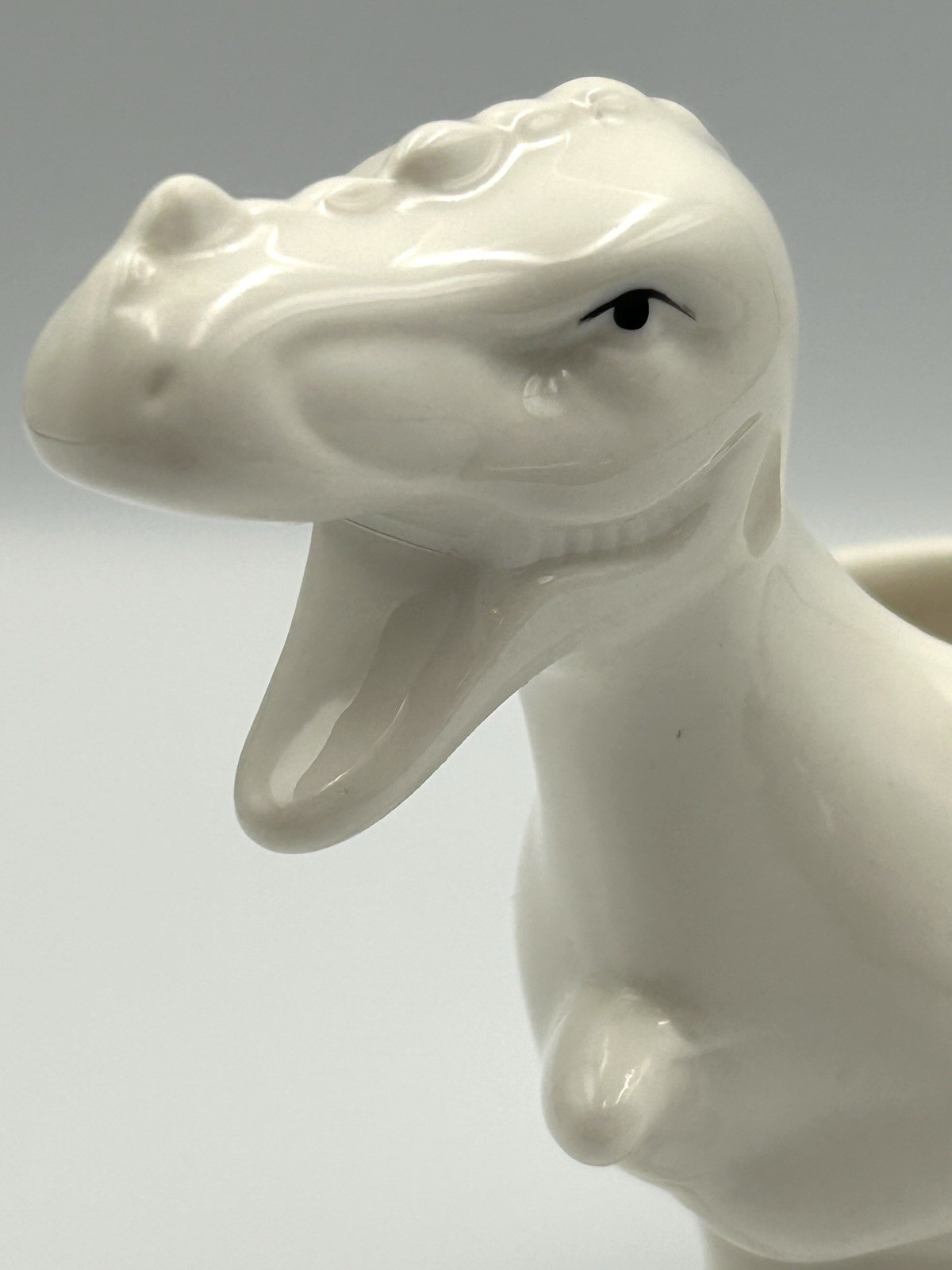 Small Dinosaur T-Rex Succulent Planter White Ceramic