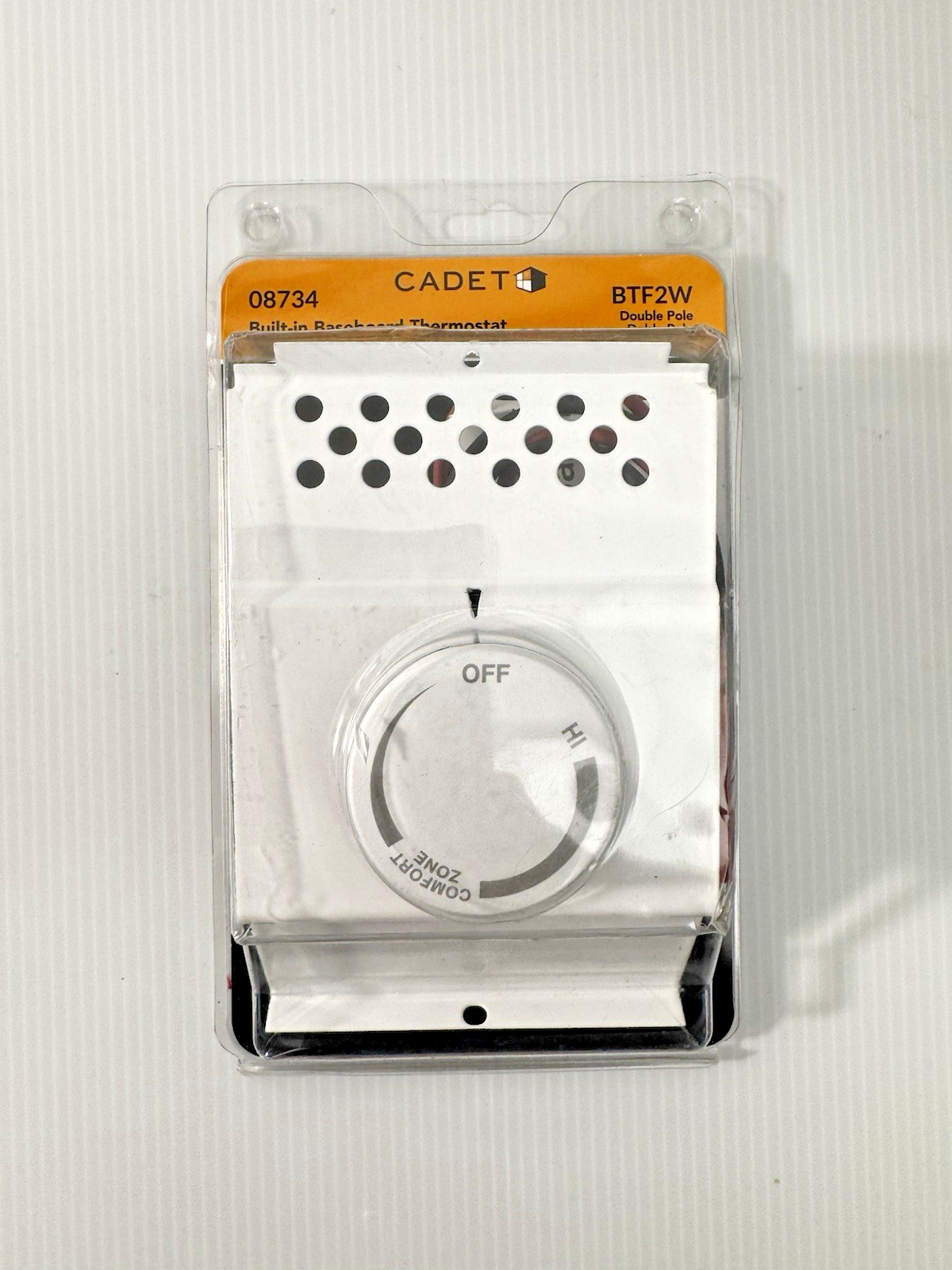 Cadet BTF2W Baseboard Thermostat - White (08734) - NIB - NICE!