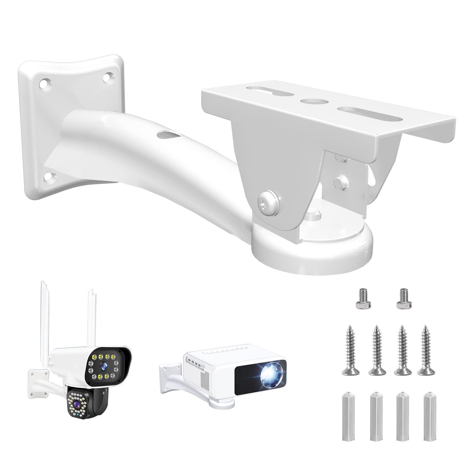 White Mini Projector Wall Mount Hanger Bracket for CCTV Security Camera