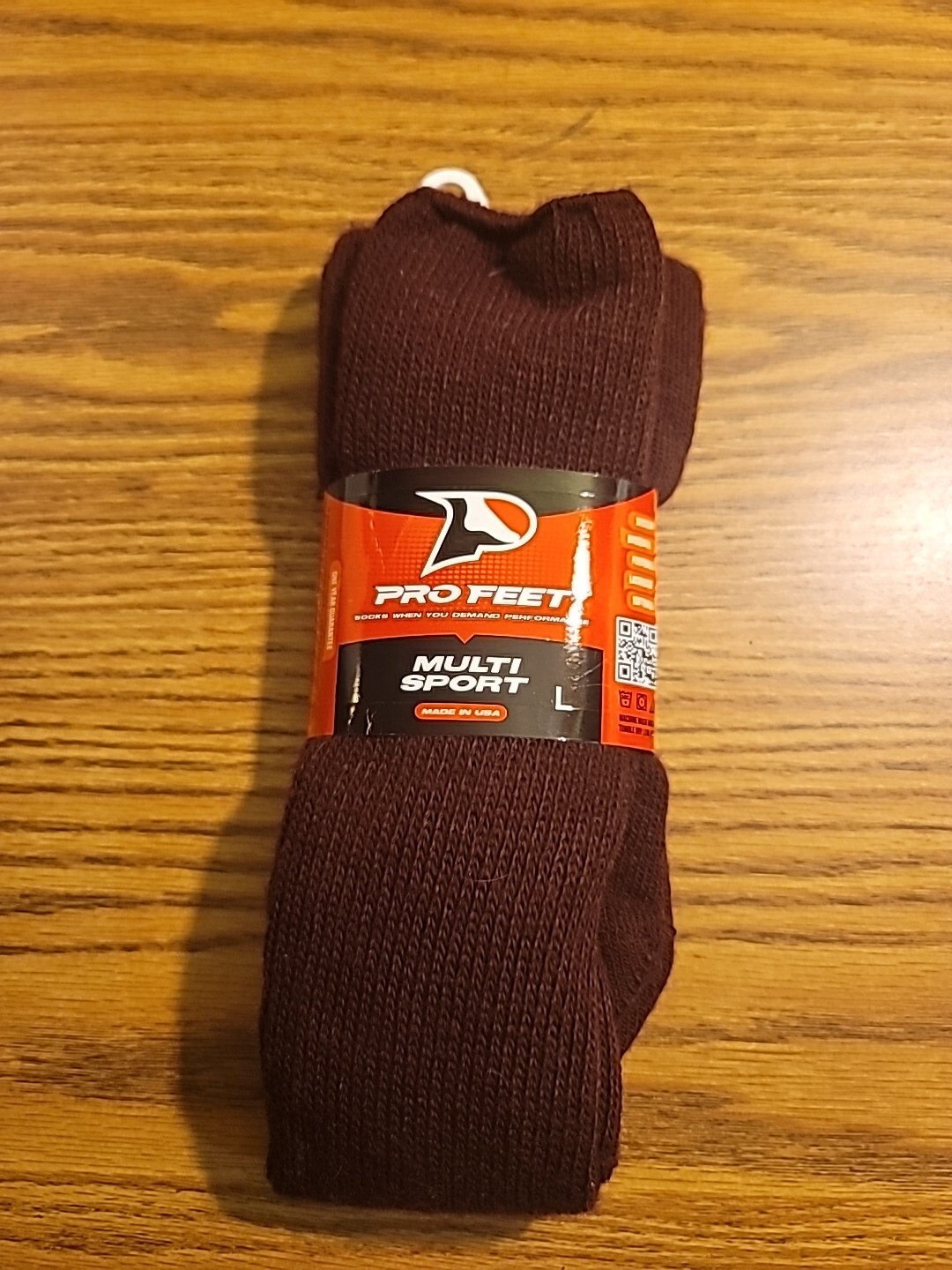 Pro Feet Multi Sport Soccer Baseball Football Lacrosse Maroon Polyester Socks L