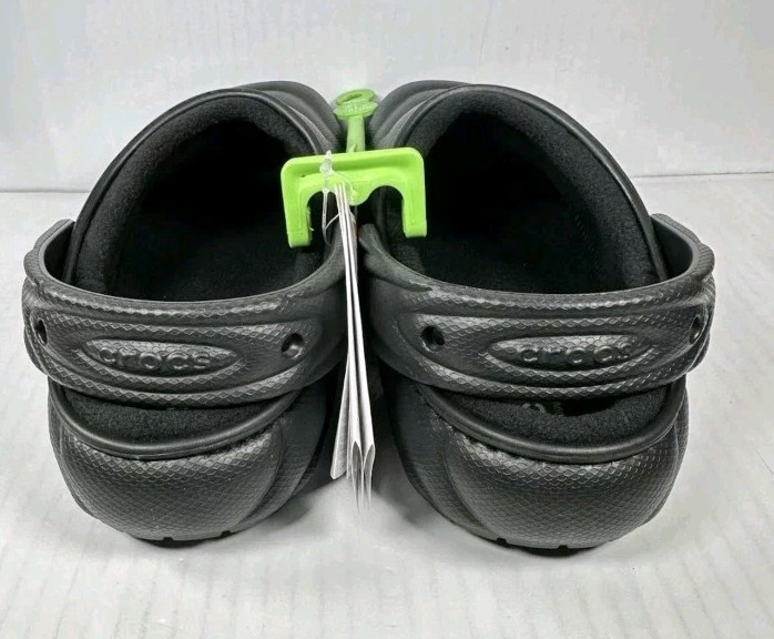 Crocs Classic Lined Overpuff Clogs Mens 10 Womens 12 Black Slip On Shoes Comfort