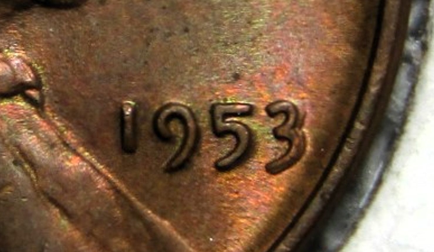 1953 P US Lincoln Wheat Penny 1 Cent Copper Coin - Cracked Skull Poor Man's DDO