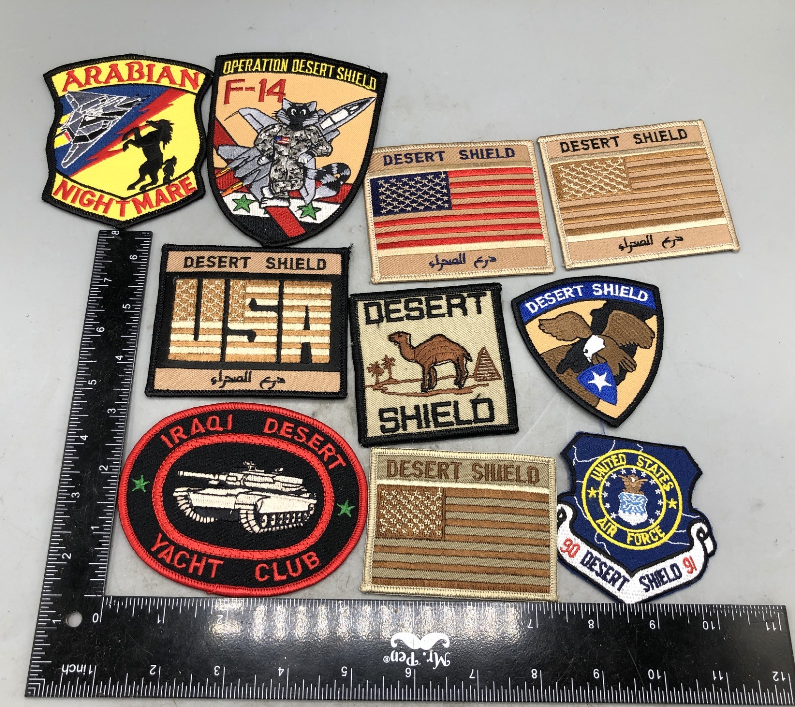 Lot of 10 Desert Storm Desert Shield Gulf War Army Air Force Marine Morale Patch