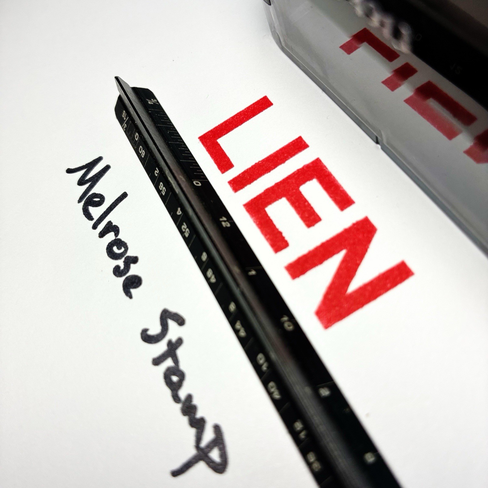 Lien Rubber Stamp Red Ink Self Inking Ideal 4913