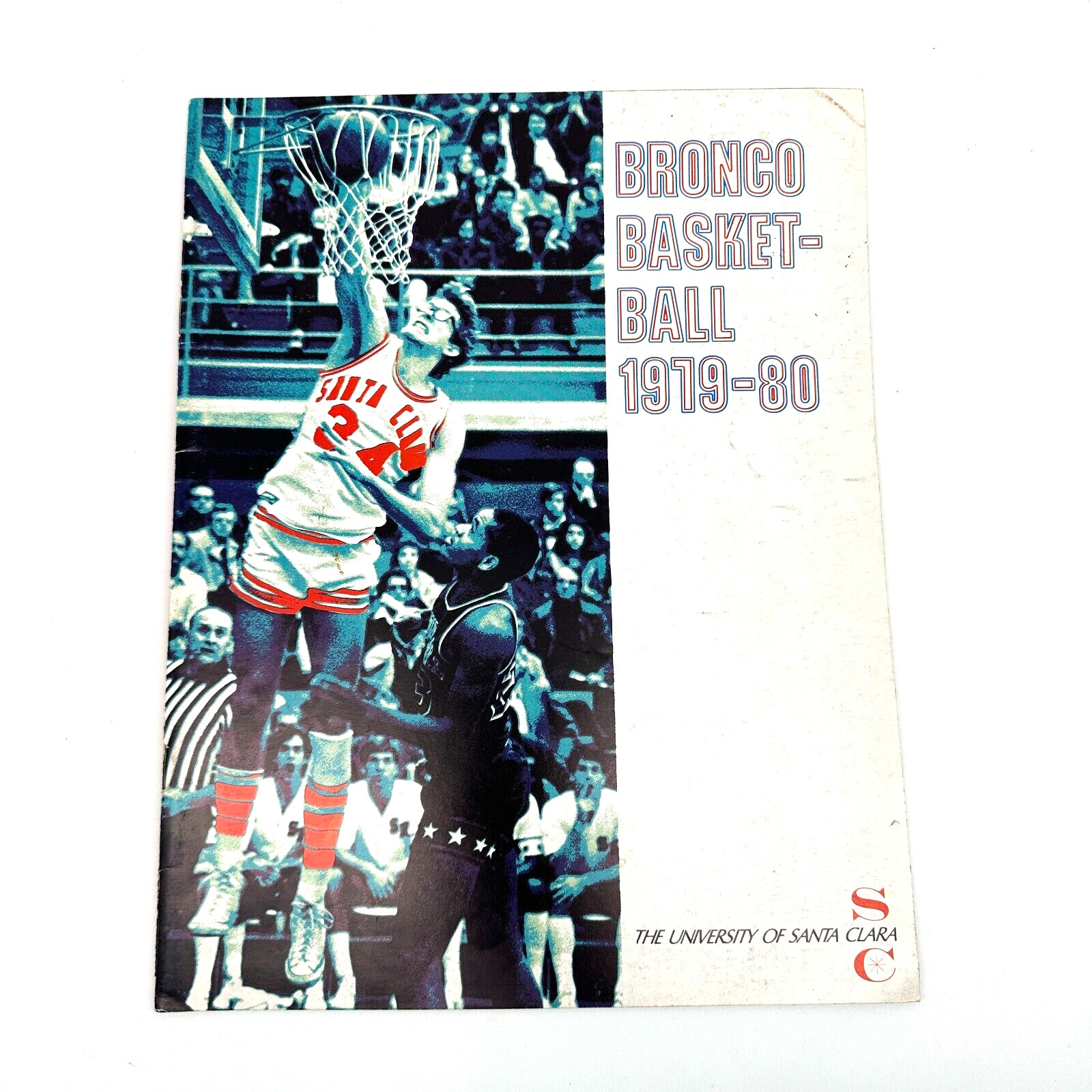 1979 Santa Clara Broncos Basketball Program Full Team Photo West Coast WCC