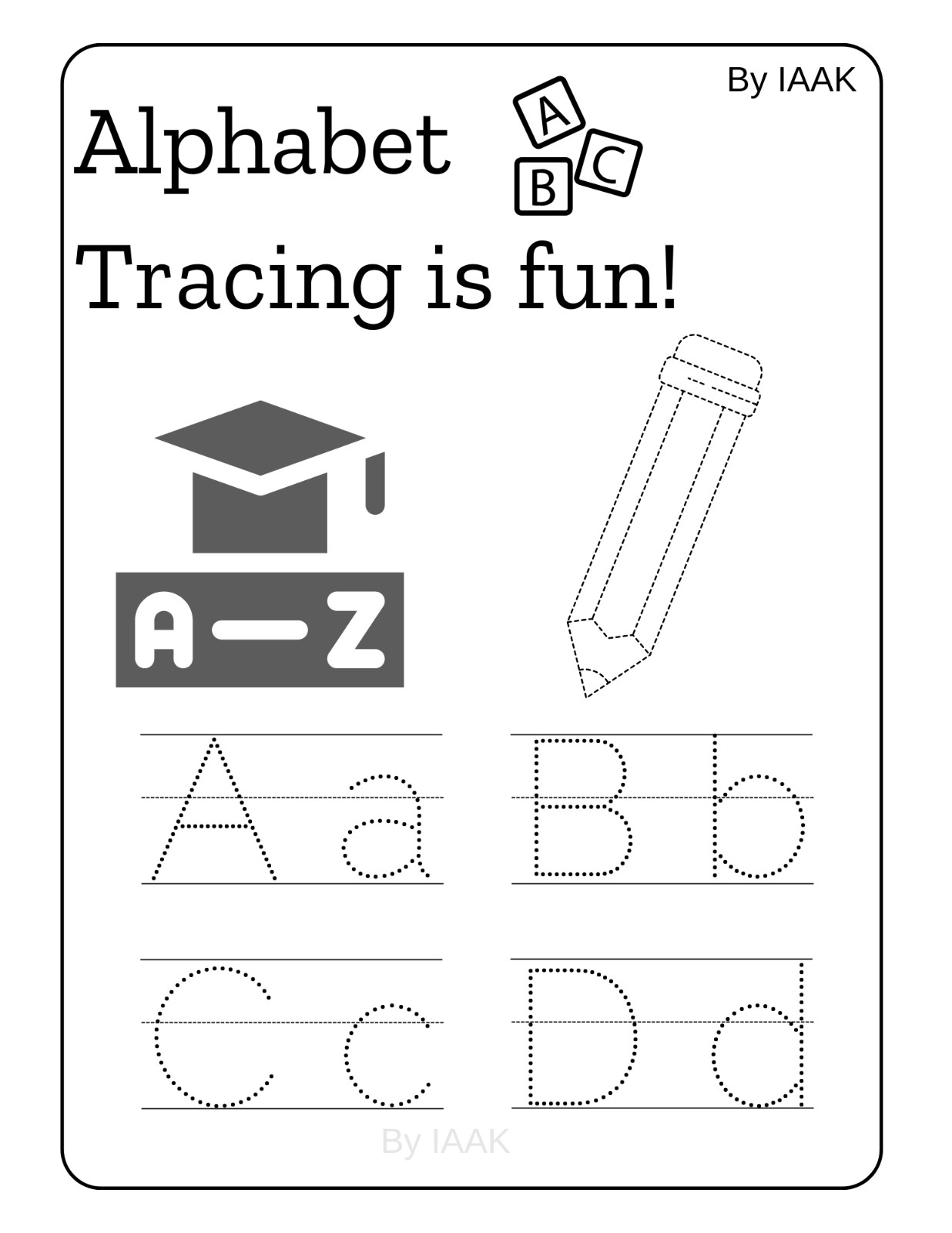 A-Z English Alphabet Tracing for PreK  - DIGITAL- Buy, Download and Print!