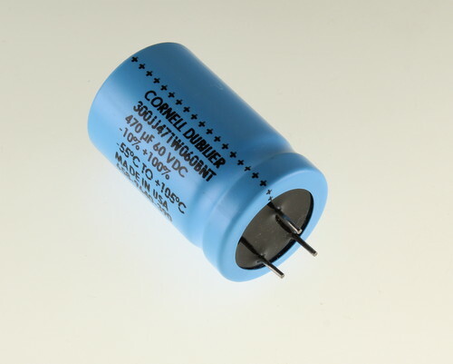 2x 470uF 60V DC Radial Mount Electrolytic Capacitor 60VDC 470mfd