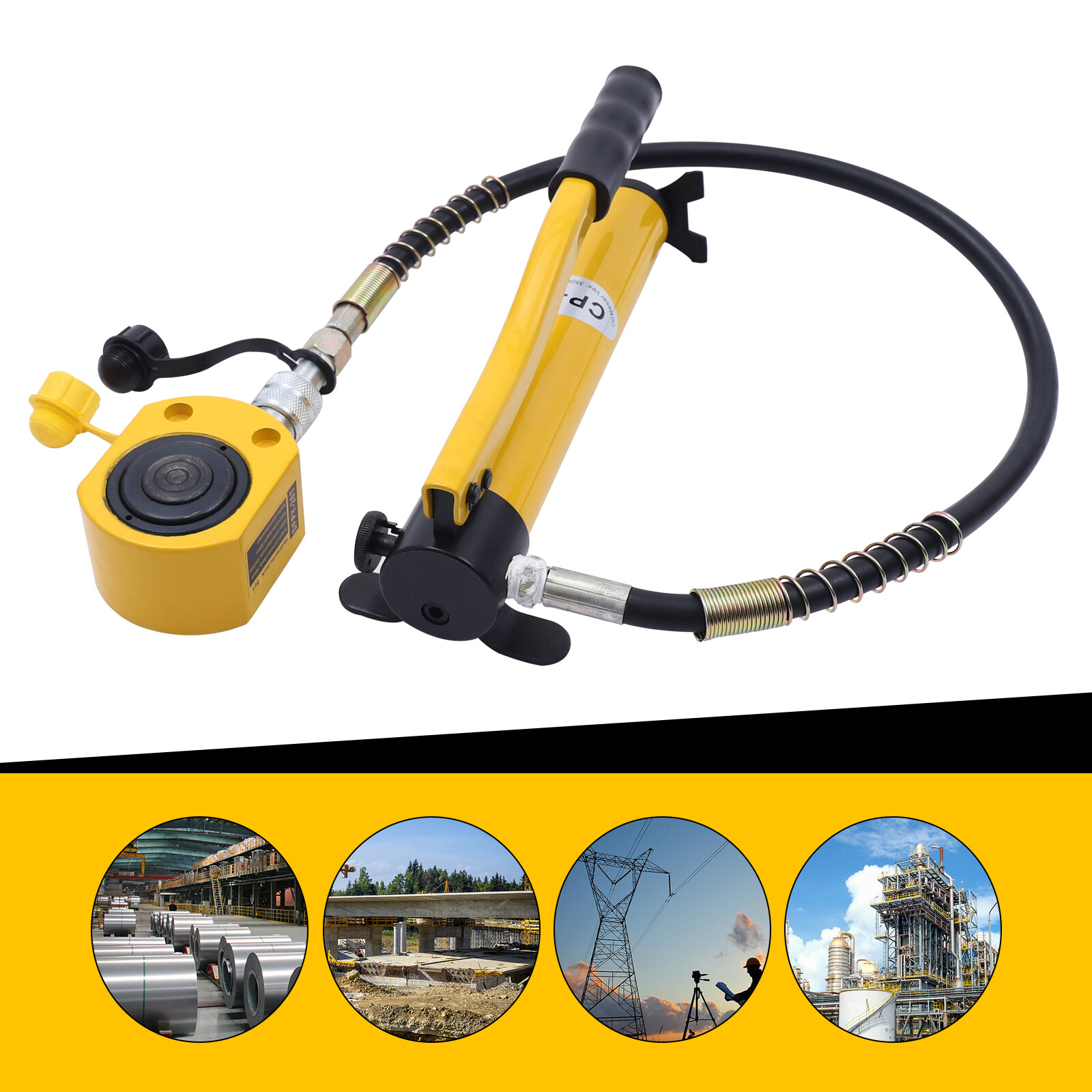 20 Ton Porta Power Hydraulic Jack Air Pump Lift Ram Body Frame Repair Tool Kit