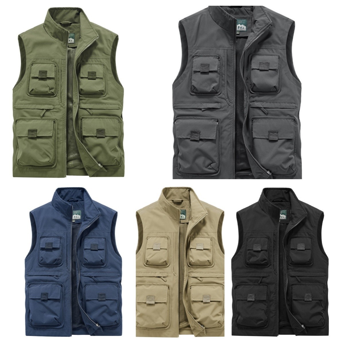 Outdoor Men Workwear Vest Multi Pockets Utility Vest Workwear Gilet Casual
