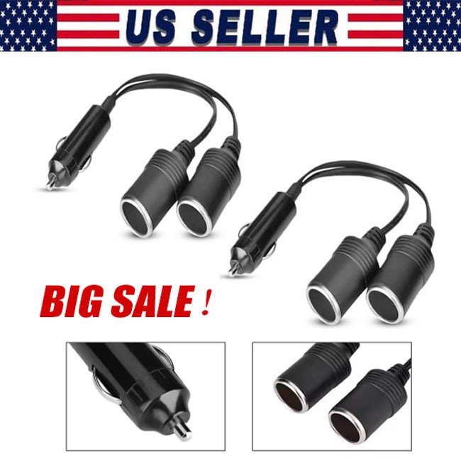 Dual Car Cigarette Lighter Splitter Charger Power Socket Adapter 12V Auto Outlet