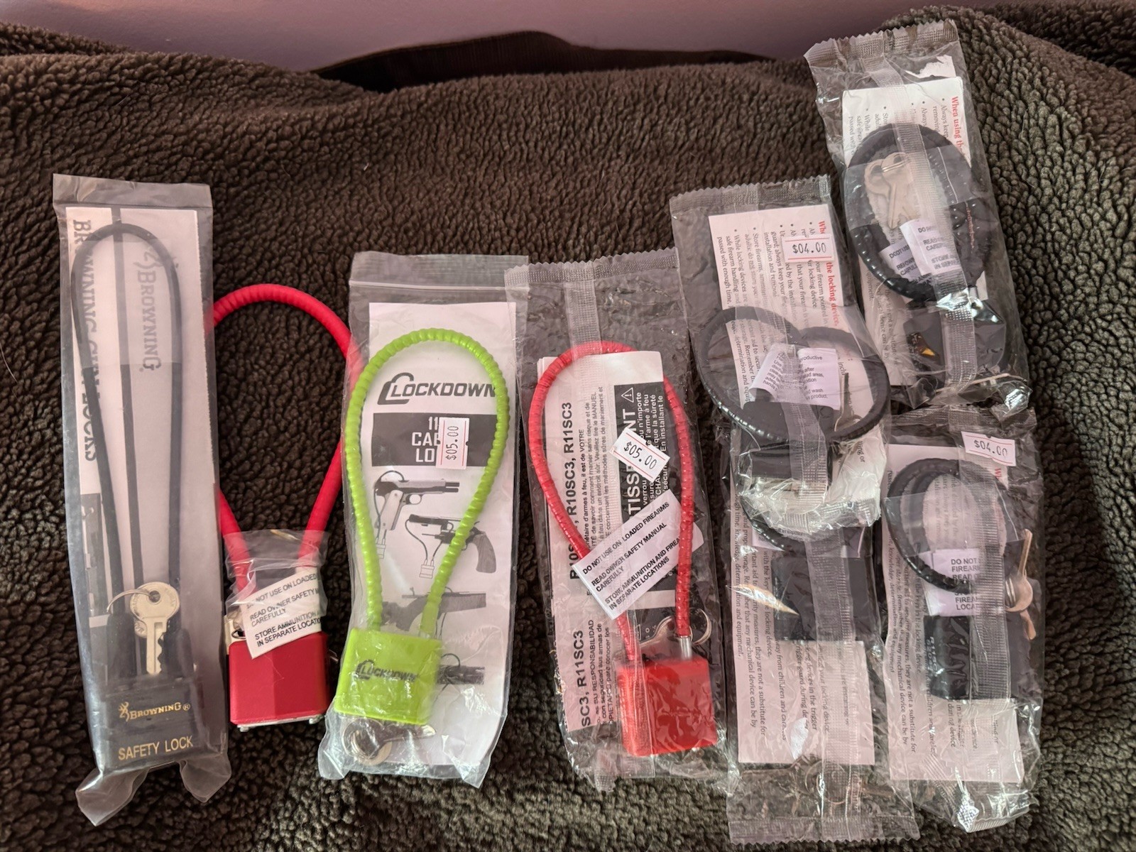 Lot of 8 Handgun Locking Cables Brand New