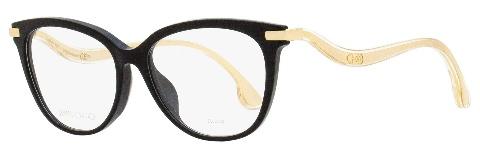 Jimmy Choo Alternative Fit Eyeglasses JC259/F 807 Black/Gold 53mm