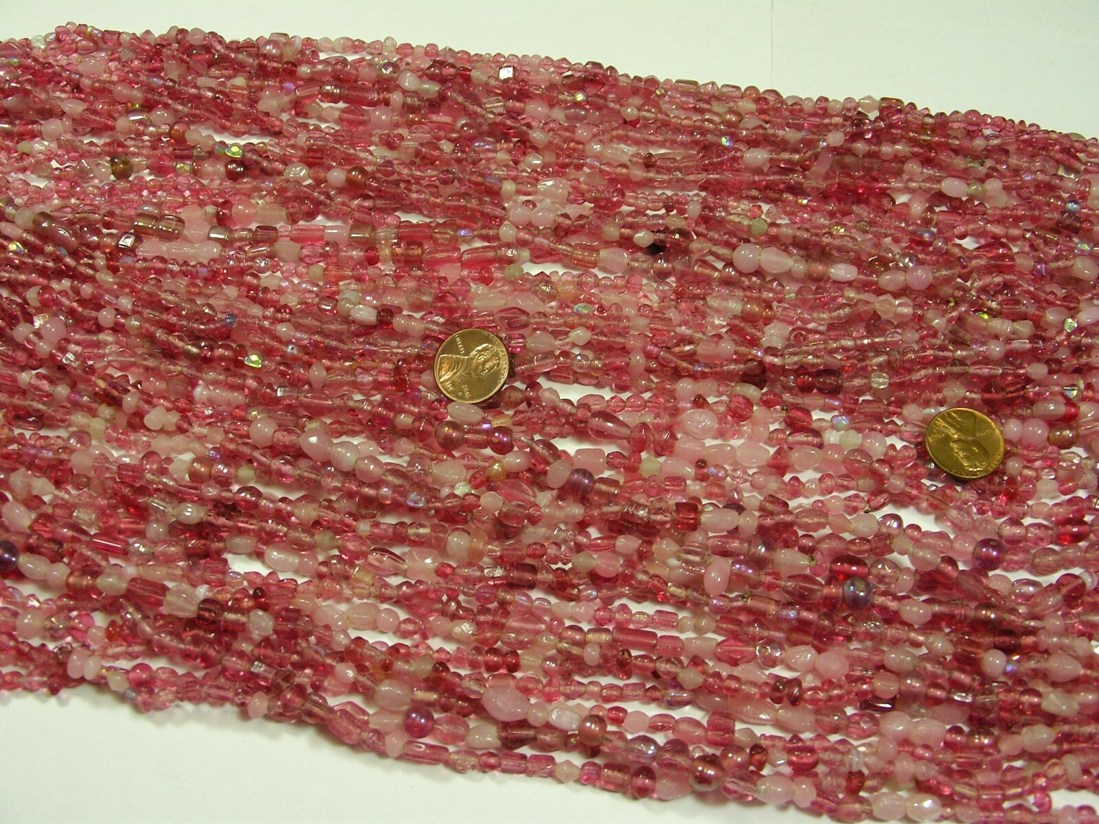 30 Strands 36" India Handmade Assorted Color Glass Beads Wholesale Bulk (CT-48)