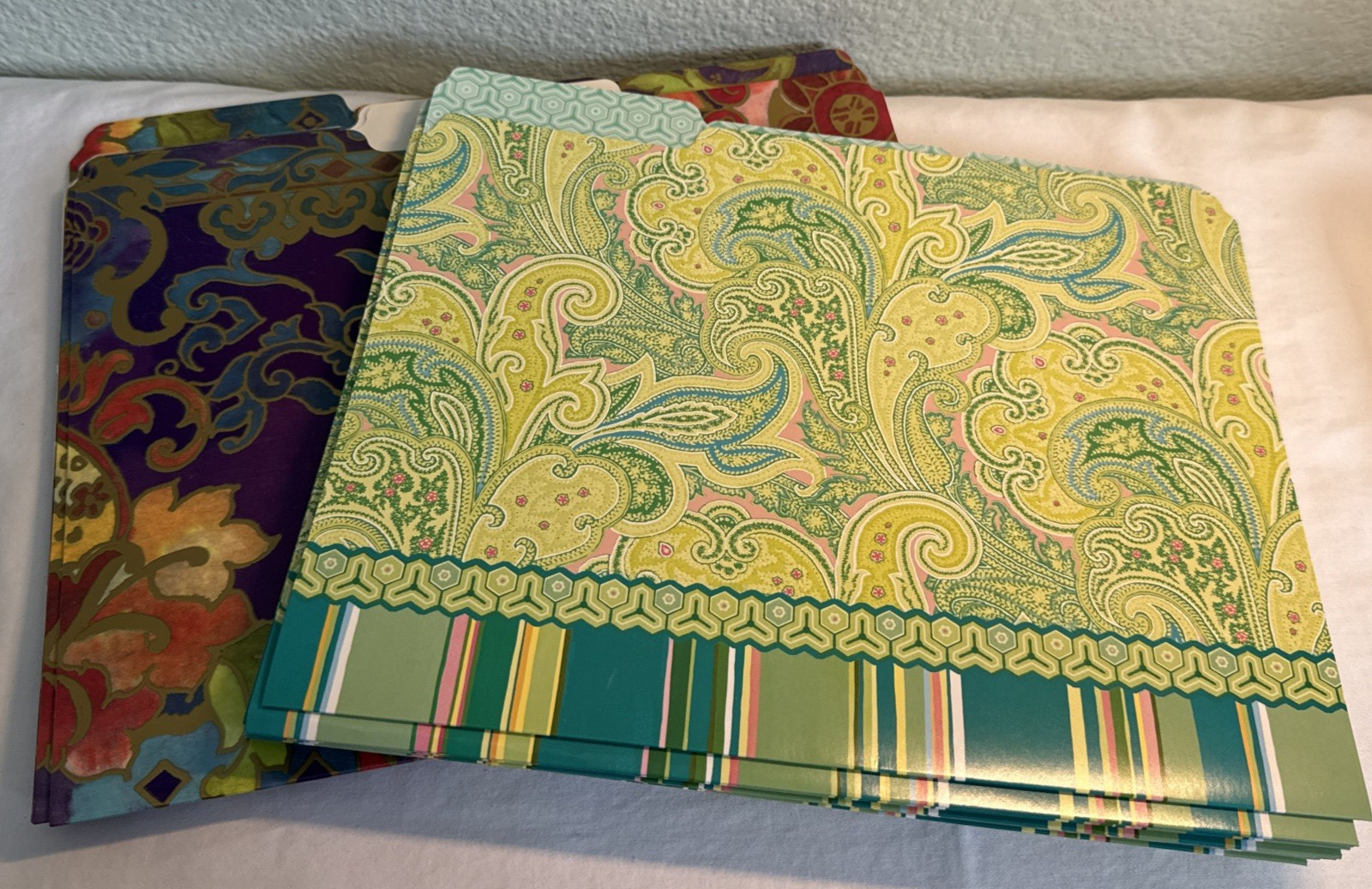 File Folders Decorative Paisley Floral 24 folders  2 designs New Loose