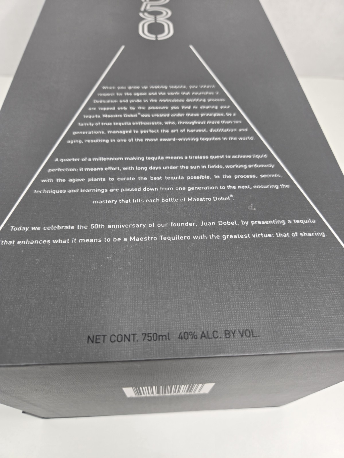 Maestro Dobel 50 Extra Anejo Cristalino 750ml Numbered Bottle Box Set - Empty