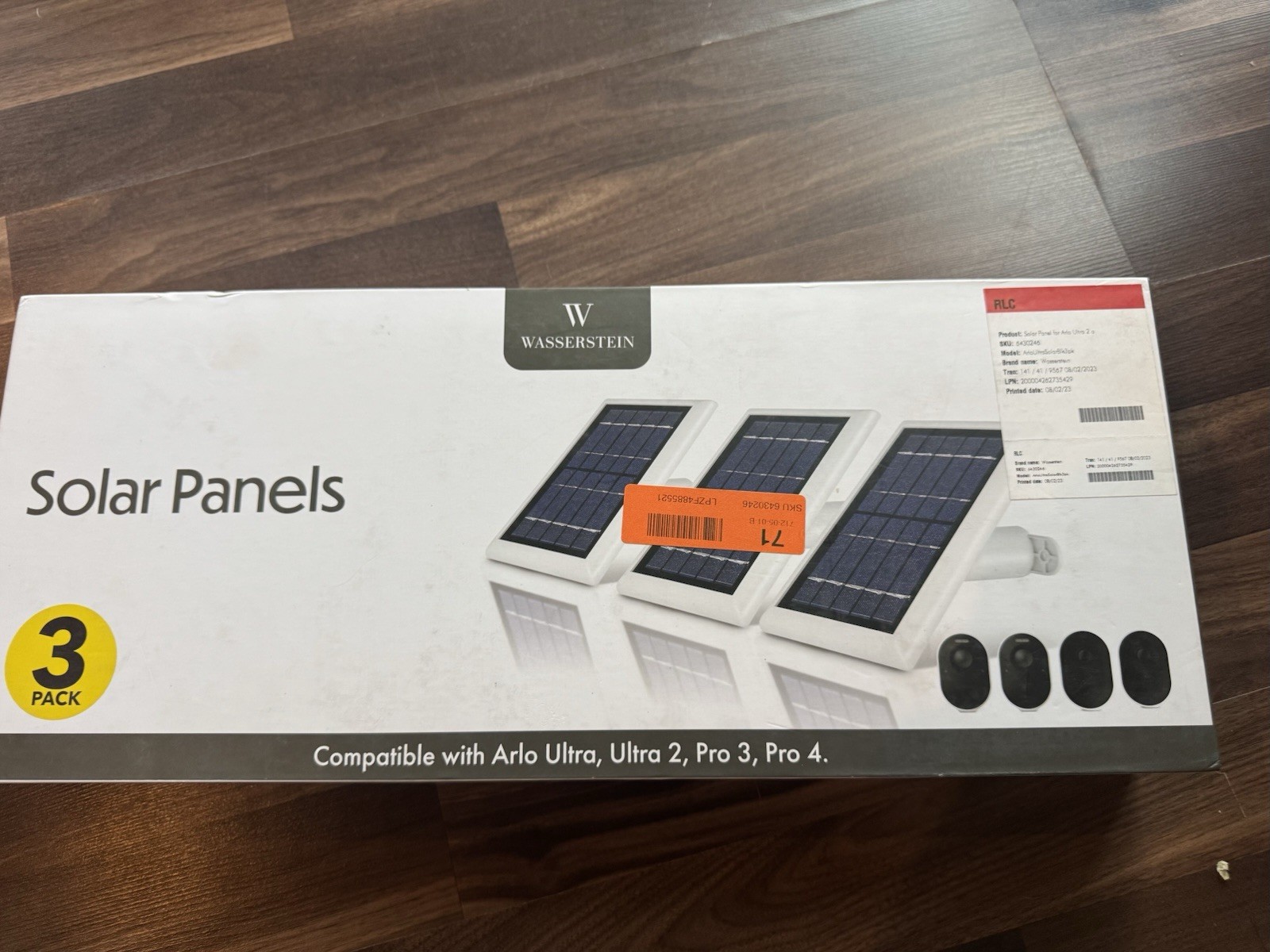 Wasserstein Arlo Ultra, Ultra 2, Pro 3, Pro 4 - Solar Panel (3-Pack)
