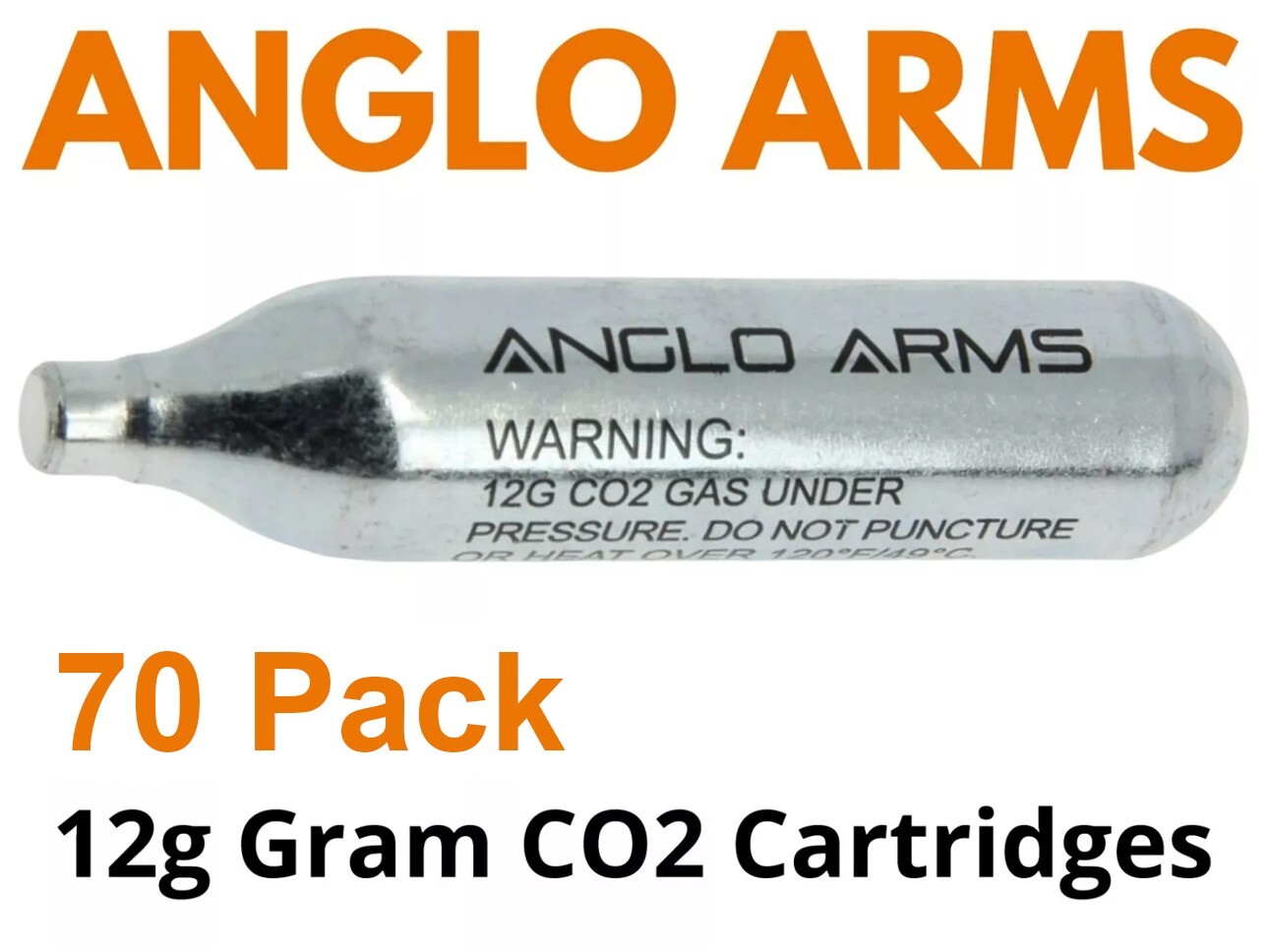 12g Gram CO2 Gas Capsule [70 Pack] Anglo Arms Cartridge Air Rifle Pistol AirGun