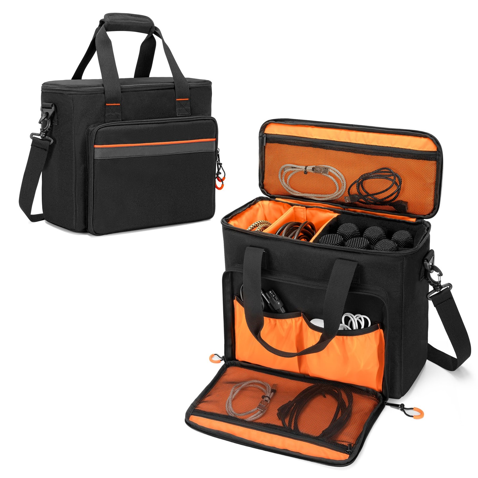 6 Slots Wireless Microphone Carrying Case Storage Bag Thick Padding Karaoke DJ