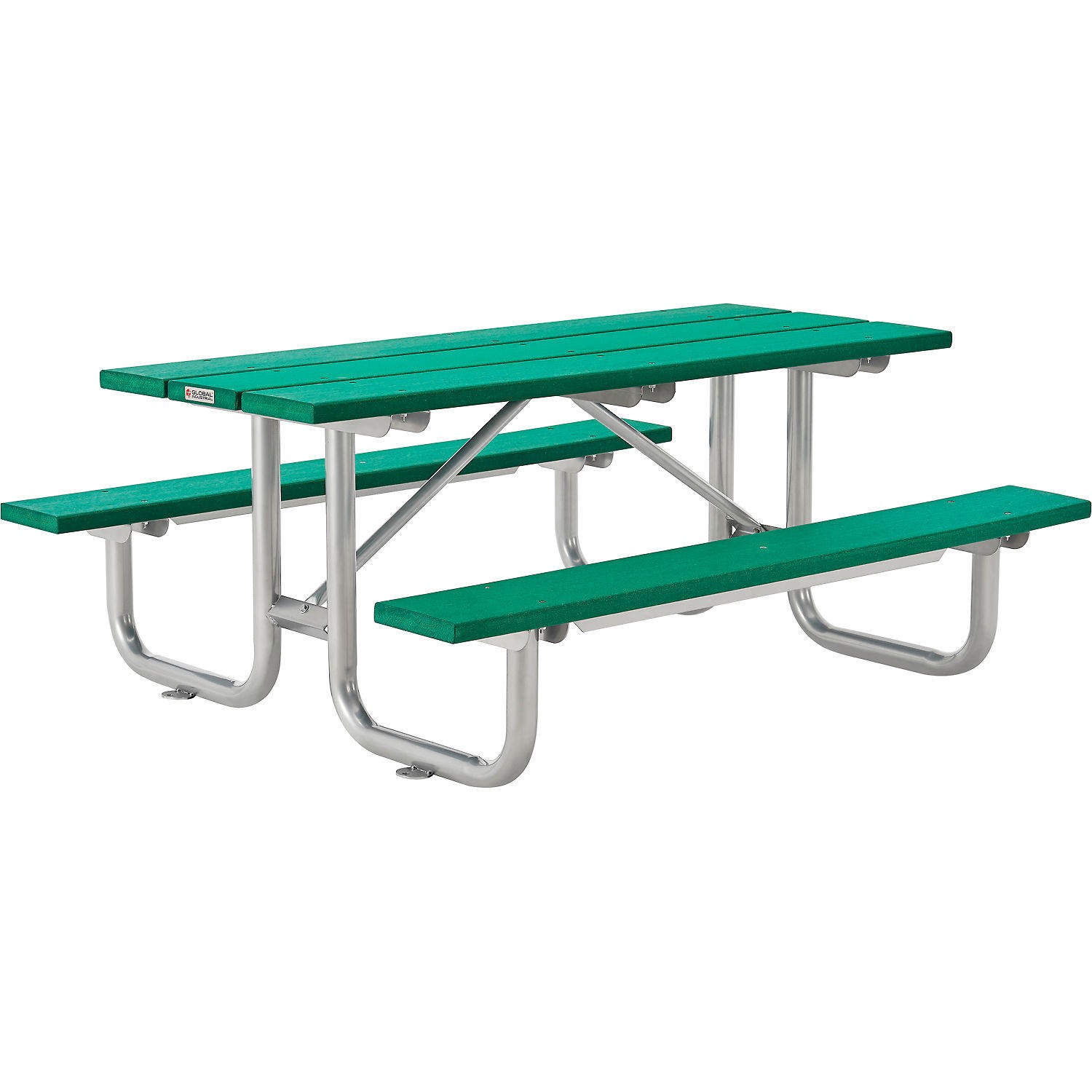 Global Industrial 6' Rectangular Outdoor Picnic Table Recycled Plastic with