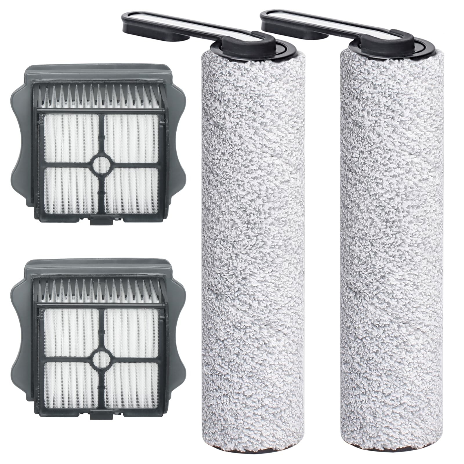 Floor One S5 Replacement Brush Roller 2 brush rollers+2 hepa filters, Grey