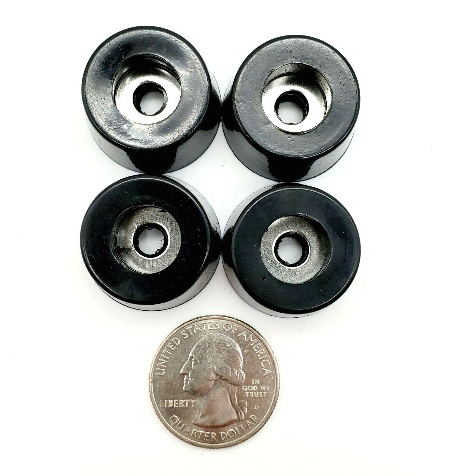 Rubber Equipment Feet Bumper 1" wide Steel Washer 1/2" Tall Audio Speakers Amps