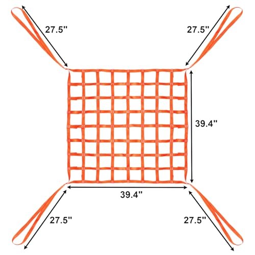Safety Lifting Net Straps, 3.28'x3.28' Cargo Lifting Net, Flat Nylon Large